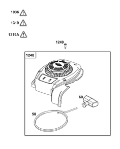 Blower Housing Group Diagram and Parts List for 8P502-0089-H5  Briggs and Stratton Engine